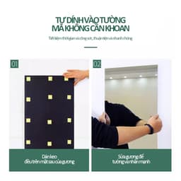OOKAS Gương treo Dán Tường toàn thân chống vỡ soi , dán tủ quần áo, Phòng tắm Elliptical Gương 4
