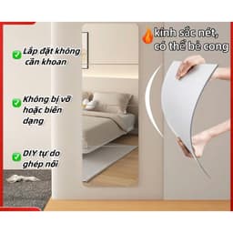 OOKAS Gương treo Dán Tường toàn thân chống vỡ soi , dán tủ quần áo, Phòng tắm Elliptical Gương 9