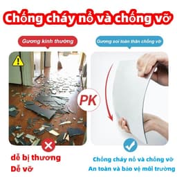OOKAS Gương treo Dán Tường toàn thân chống vỡ soi , dán tủ quần áo, Phòng tắm Elliptical Gương 6