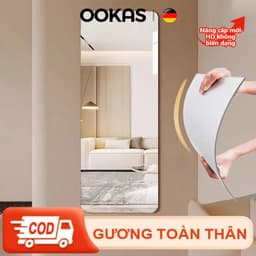 OOKAS Gương treo Dán Tường toàn thân chống vỡ soi , dán tủ quần áo, Phòng tắm Elliptical Gương 1