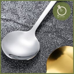 Thìa inox uống matcha, cà phê 17cm [ MẪU TRÒN ] 3