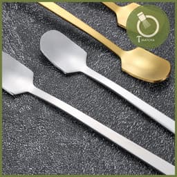 Thìa inox uống cà phê, matcha 17cm [ MẪU VUÔNG ] 3