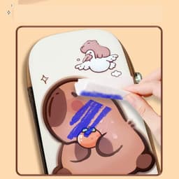 Hộp bút 3D trẻ em, hộp đựng bút cho học sinh cỡ lớn hình chuột lang capybara in nổi dễ thương 5