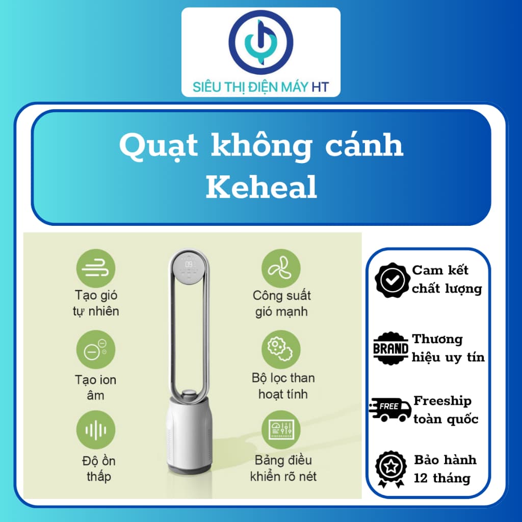 Quạt Không Cánh Xiaomi Youpin Keheal A2 A3, A4, A4 PRO - Điều khiển từ xa, Tạo ion, Lọc bụi, Vi khuẩn, Nấm mốc