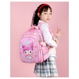 Ba lô bé gái siêu nhẹ hình kuromi chống thấm nước cho học sinh mẫu giáo cấp 1 tiểu học 8