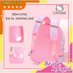 Ba lô bé gái siêu nhẹ hình kuromi chống thấm nước cho học sinh mẫu giáo cấp 1 tiểu học 9