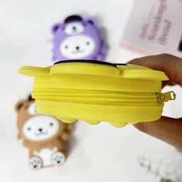 [Mới] Túi xách đeo chéo silicon hình gấu thời trang dễ thương, có bong bóng pop-it, đựng tỏi 3