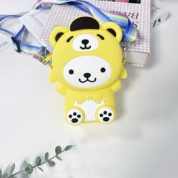 [Mới] Túi xách đeo chéo silicon hình gấu thời trang dễ thương, có bong bóng pop-it, đựng tỏi 5