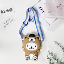 [Mới] Túi xách đeo chéo silicon hình gấu thời trang dễ thương, có bong bóng pop-it, đựng tỏi 7
