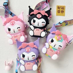 [Mới] Túi xách đeo chéo silicon hình kuromi nheo mắt thời trang dễ thương, 2
