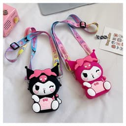 [Mới] Túi xách đeo chéo silicon hình kuromi nheo mắt thời trang dễ thương, 5