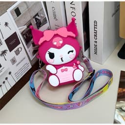 [Mới] Túi xách đeo chéo silicon hình kuromi nheo mắt thời trang dễ thương, 6