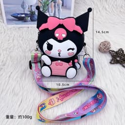 [Mới] Túi xách đeo chéo silicon hình kuromi nheo mắt thời trang dễ thương, 9
