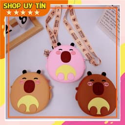 [Mới] Túi xách đeo chéo silicon hình chuột lang capybara thời trang dễ thương 1