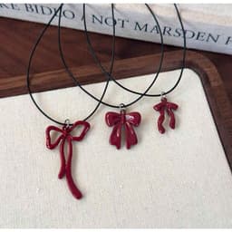 [Sẵn] Vòng Cổ Dây Chuyền Mặt Nơ Đỏ - Phụ Kiện Trang Sức Dây Chuyền Unisex | Ocean Charm 4