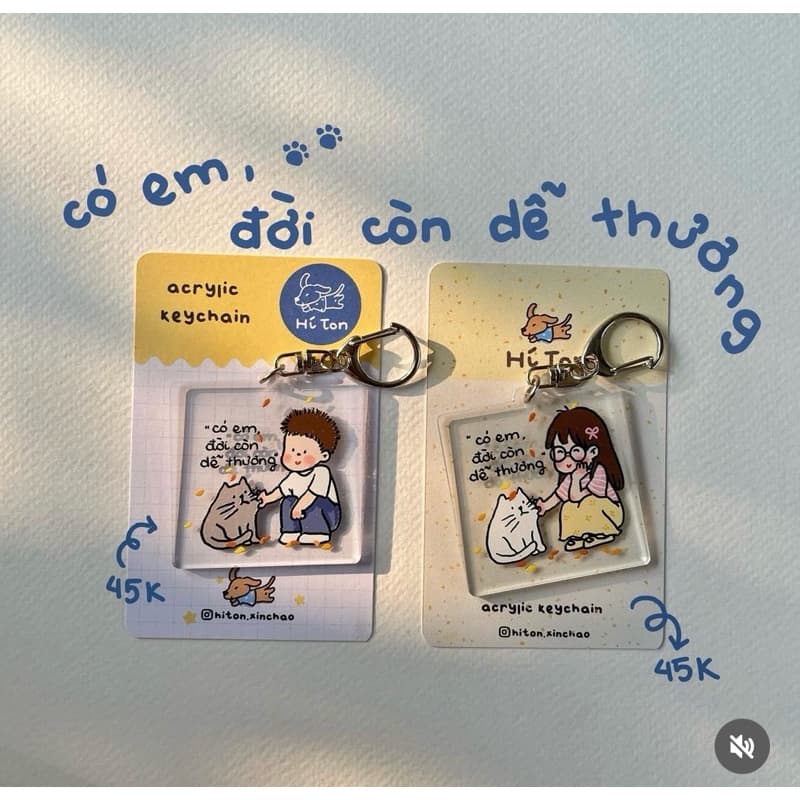 MÓC KHOÁ LỜI NHẮN QUÀ TẶNG COUPLE SIÊU CUTEE