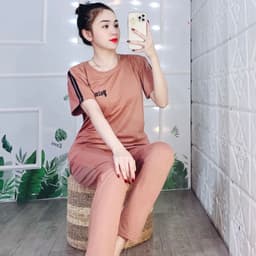 Đồ Bộ Nữ Bigsize LIMO Quần Dài Caro Hoa Cúc Thun Cotton Co Giãn Mặc Nhà Đi Chơi Dễ Thương 43-85kg DB10 3