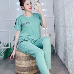 Đồ Bộ Nữ Bigsize LIMO Quần Dài Caro Hoa Cúc Thun Cotton Co Giãn Mặc Nhà Đi Chơi Dễ Thương 43-85kg DB10 4
