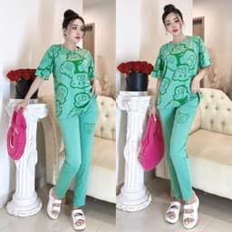 Đồ Bộ Nữ Bigsize LIMO Quần Dài Caro Hoa Cúc Thun Cotton Co Giãn Mặc Nhà Đi Chơi Dễ Thương 43-85kg DB10 6