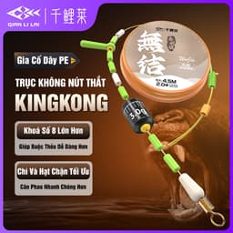 Trục Câu Đài KingKong Dây Câu Cá Buộc Sẵn QuanLiLai Bản Nâng Cấp Gia Cố Dây PE Size 3m6 Đến 7m2 2