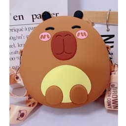 [Mới] Túi xách đeo chéo silicon hình chuột lang capybara thời trang dễ thương 4