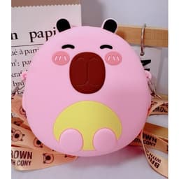 [Mới] Túi xách đeo chéo silicon hình chuột lang capybara thời trang dễ thương 2