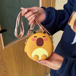 [Mới] Túi xách đeo chéo silicon hình chuột lang capybara thời trang dễ thương 6