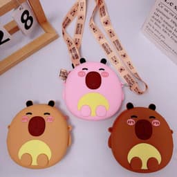 [Mới] Túi xách đeo chéo silicon hình chuột lang capybara thời trang dễ thương 9