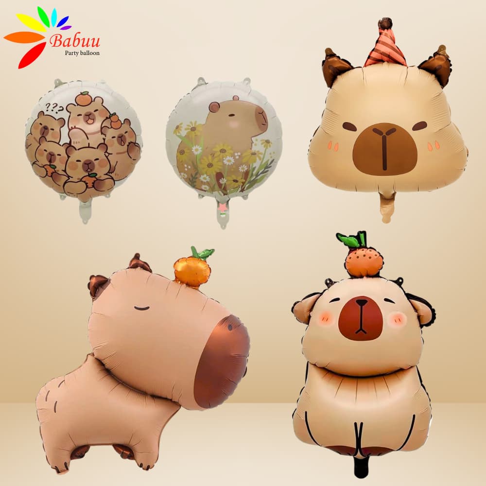 Bóng hình Capybara trang trí sinh nhật, thôi nôi, đầy tháng Babuu Decor