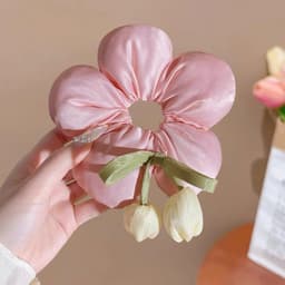 Dây buộc tóc hoa Tulip PHAO - Scrunchie hoa Đuôi Ngựa, phụ kiện tóc nữ cực hot 7