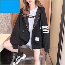 Áo khoác Thow 4 Vạch Trắng Nam Nữ - Khóa Kéo Bomber Uinsex Mẫu Mới Trẻ  Hoodie Thu Đông - TâmShop G 1