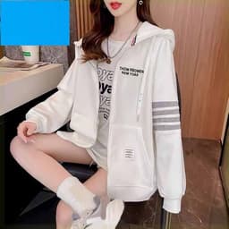 Áo khoác Thow 4 Vạch Trắng Nam Nữ - Khóa Kéo Bomber Uinsex Mẫu Mới Trẻ  Hoodie Thu Đông - TâmShop G 5