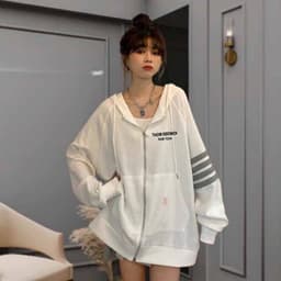 Áo khoác Thow 4 Vạch Trắng Nam Nữ - Khóa Kéo Bomber Uinsex Mẫu Mới Trẻ  Hoodie Thu Đông - TâmShop G 7