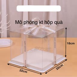 hộp quà full đỏ size M 22x22x18cm 3