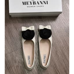 [Chân Gầy Lùi 1 Size] Giày Búp Bê Nữ MEYBANNI Phối Hoa và Nơ Xinh Đế Mềm Êm, Dễ Phối Đồ - C727 2