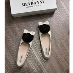 [Chân Gầy Lùi 1 Size] Giày Búp Bê Nữ MEYBANNI Phối Hoa và Nơ Xinh Đế Mềm Êm, Dễ Phối Đồ - C727 5