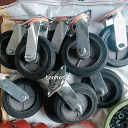 [KKTHN] Bánh Xe Cao Su Gang Đúc Đường Kính 20cm Càng Chịu Lực 5.5 Ly Siêu Chắc Khoẻ Cho Xe Đẩy Hàng, Xe Bánh Mì, Xe Trang Trại 2