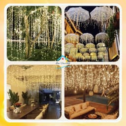 Đèn Led Mành Thả Rủ 6M 24 Sợi, 8m 32 sợi. 12 m 48 sợi  – Trang Trí Cafe, Ban Công, Tiệc Cưới 2