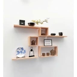 Kệ treo tường bằng gỗ combo như hình 6 món 2 ô vuông ,1 ô hình chữ nhật giá rẻ tại xưởng e 5
