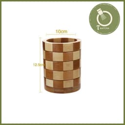 Hộp gỗ tre caro đựng dụng cụ pha matcha 4