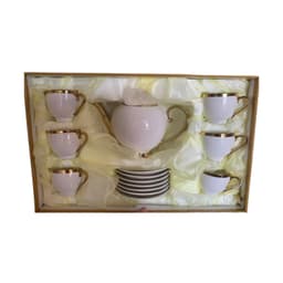 Bộ Ấm Chén Viền Vàng Ceramics Sang Trọng Cao Cấp Lịch Sự M65 4