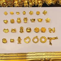 BST VIP 24 K dòng Charm to lỗ rộng từ 2mm - Bi Lu - Thanh chặn xuyên Cáp thép 2-3 ly - AU Vàn g 10 kara -18-24 Carat9999 1