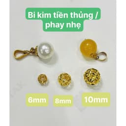 BST VIP 24 K dòng Charm to lỗ rộng từ 2mm - Bi Lu - Thanh chặn xuyên Cáp thép 2-3 ly - AU Vàn g 10 kara -18-24 Carat9999 7