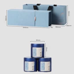 Bộ hộp trà thiếc chữ nhật 3 lon trụ tròn kèm túi đựng trà sang trọng – HVL TEA 8