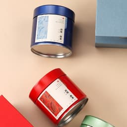 Bộ hộp trà thiếc chữ nhật 3 lon trụ tròn kèm túi đựng trà sang trọng – HVL TEA 2