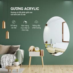 Gương treo Dán Tường toàn thân chống vỡ soi ,hình bầu dục, gương vuông chống vỡ 6