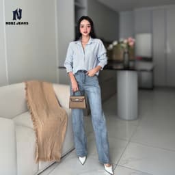 Quần jeans ống rộng lưng cao - Cat Whiskers Pants 6
