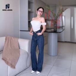 Quần jeans ống rộng lưng cao - Cat Whiskers Pants 4