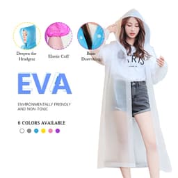 Áo Mưa Bộ Chất Liệu EVA Cao Cấp Trong Suốt Nhiều Màu, Thời Trang Cho Nam Nữ  3