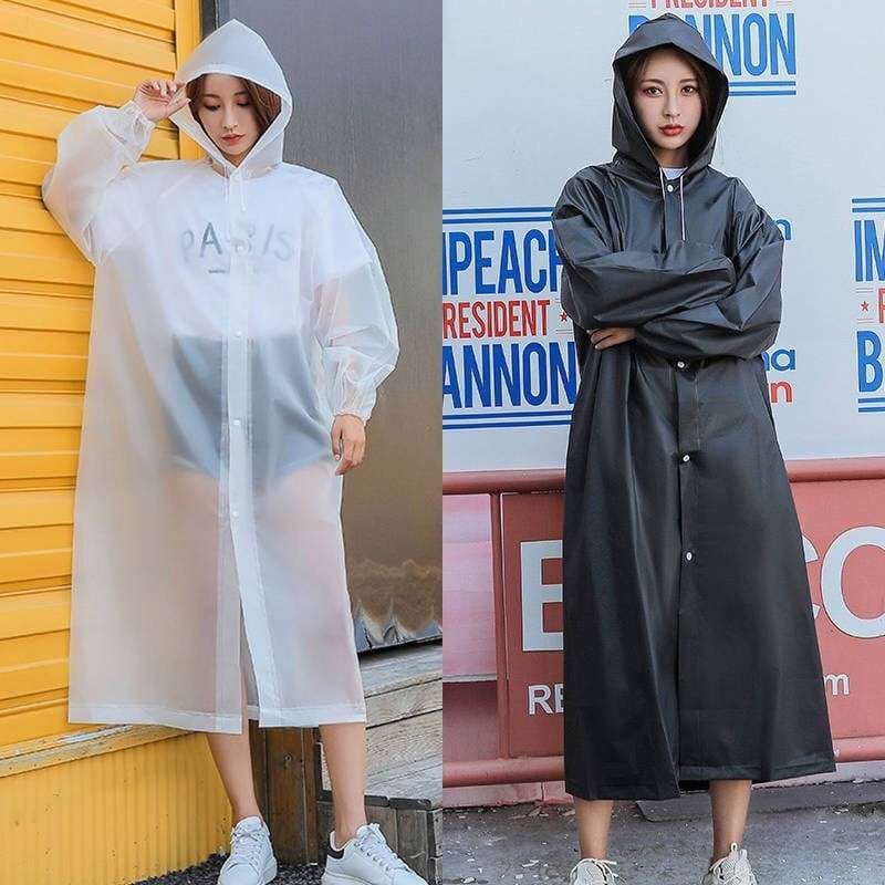 Áo Mưa Bộ Chất Liệu EVA Cao Cấp Trong Suốt Nhiều Màu, Thời Trang Cho Nam Nữ 